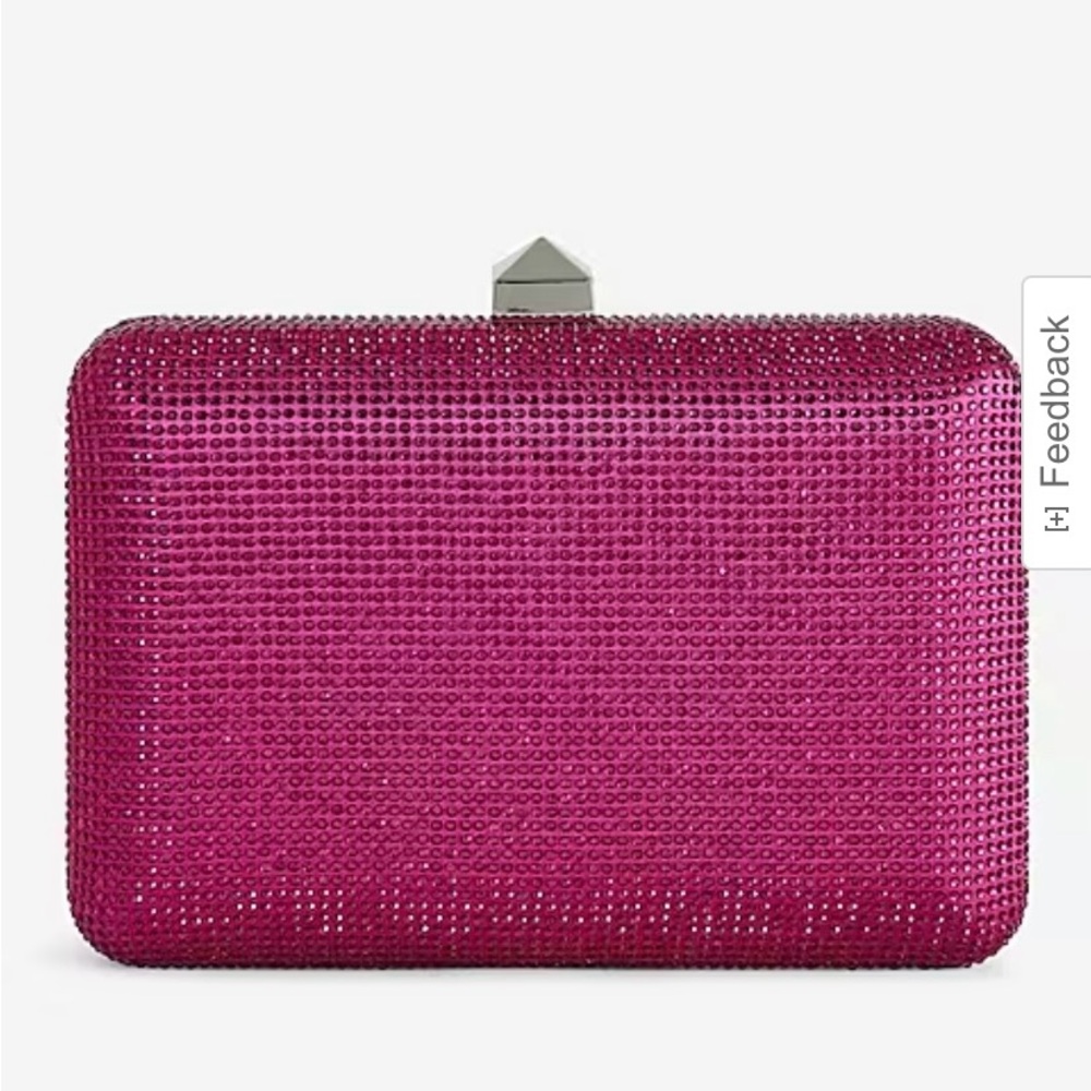 Wild Orchid Clutch bag with Rhinestone embellishments- wild orchid color.